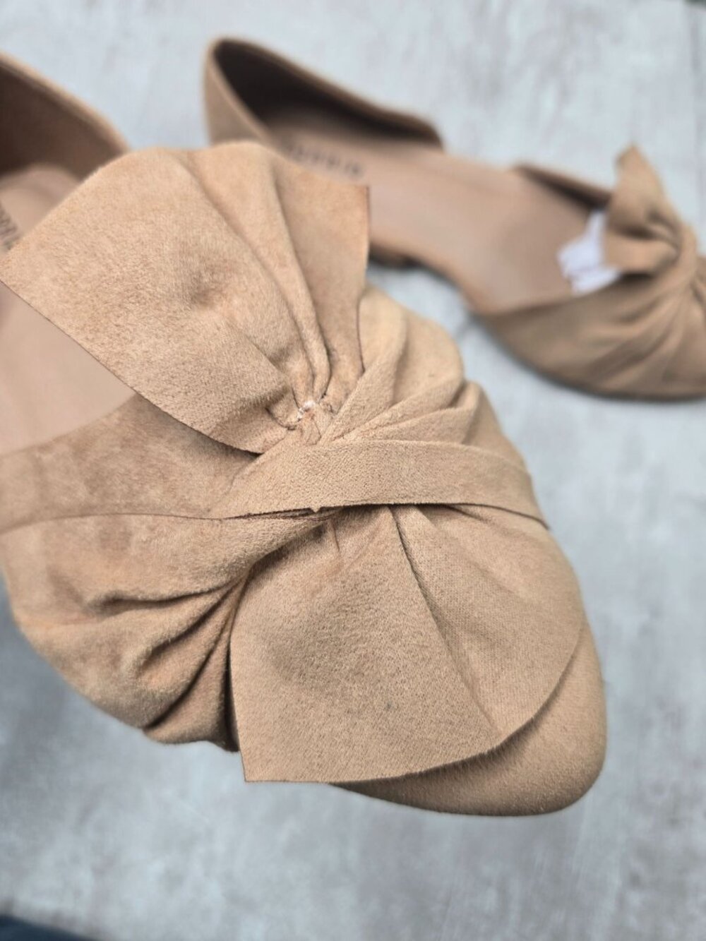 Torrid Knot Ballet Flat 11 Wide Fit Beige Pointed D'orsay Shoe Preppy Minimalist - Picture 11 of 11